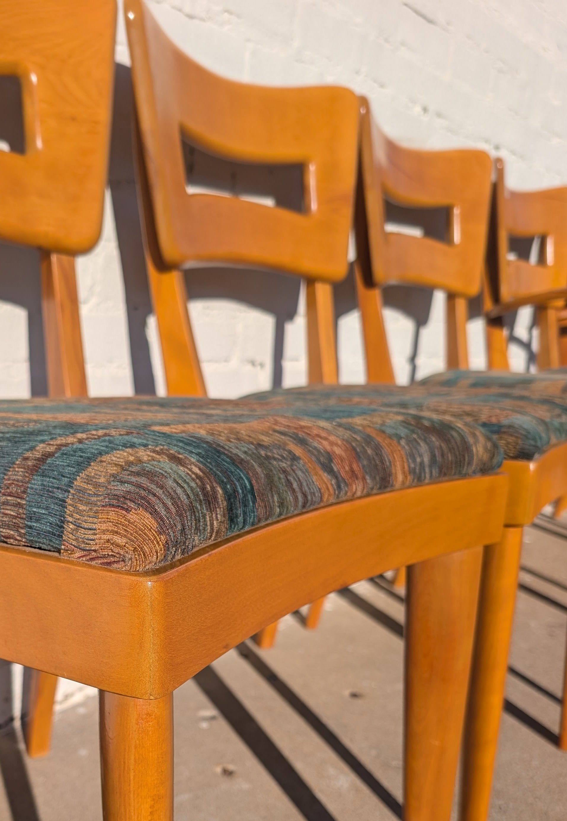 Mid Century Modern Heywood Wakefield Solid Birch Dogbone Chairs