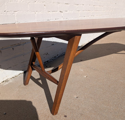Mid Century Modern Drexel Surfboard Coffee Table