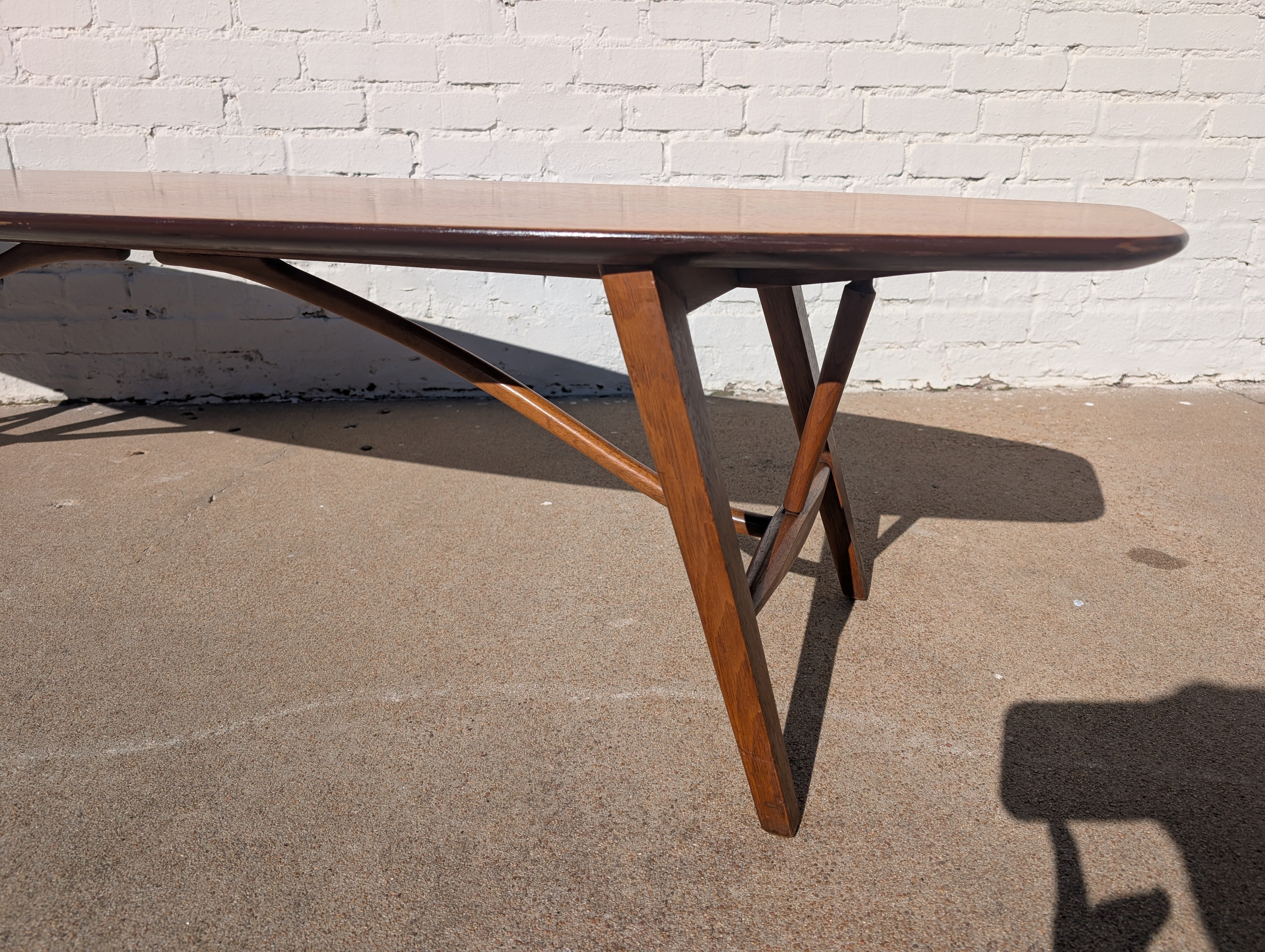 Mid Century Modern Drexel Surfboard Coffee Table