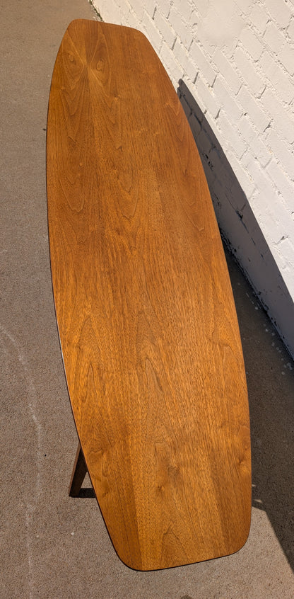 Mid Century Modern Drexel Surfboard Coffee Table