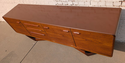 Mid Century English Modern X Base Credenza by Beithcraft