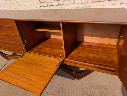 Mid Century English Modern X Base Credenza by Beithcraft