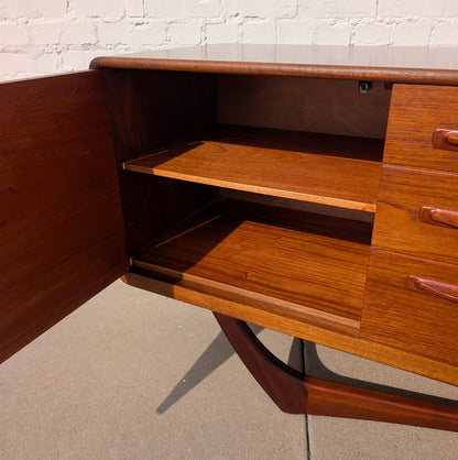 Mid Century English Modern X Base Credenza by Beithcraft