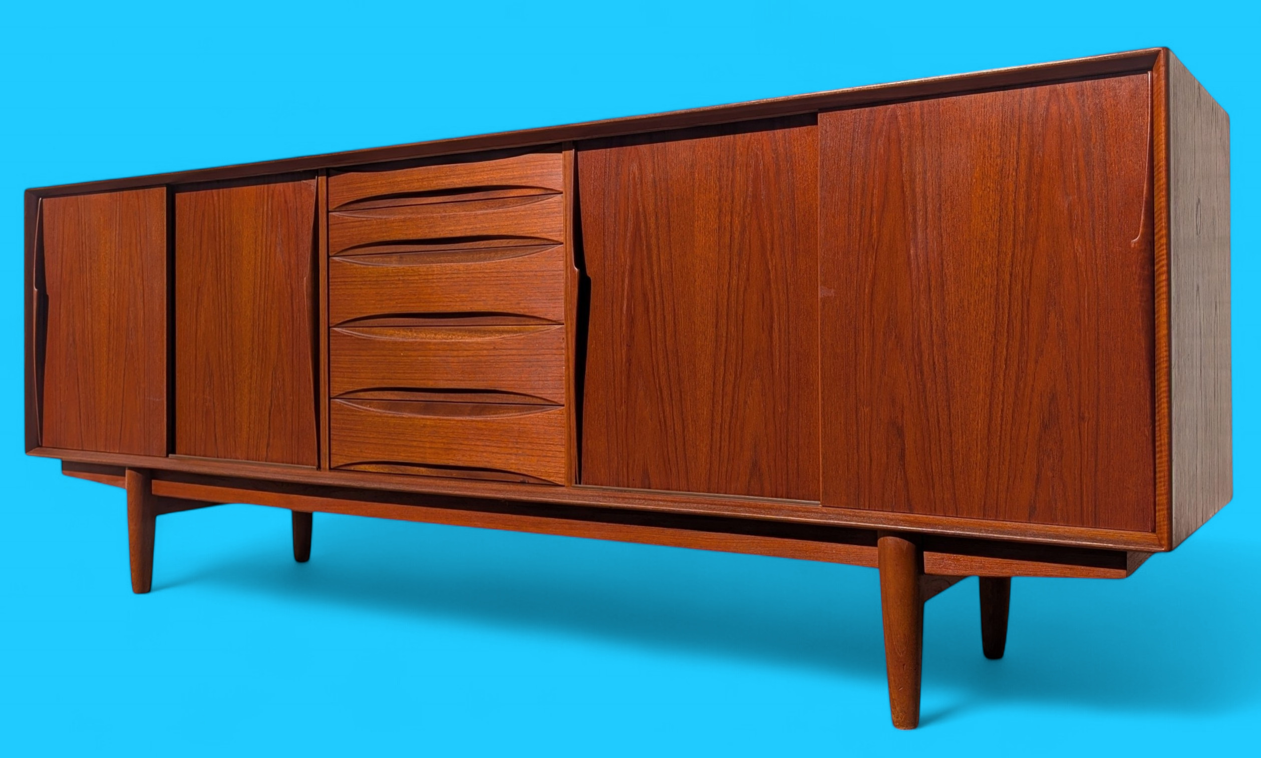 Mid Century Danish Modern Dyrland Teak Credenza by Arne Vodder