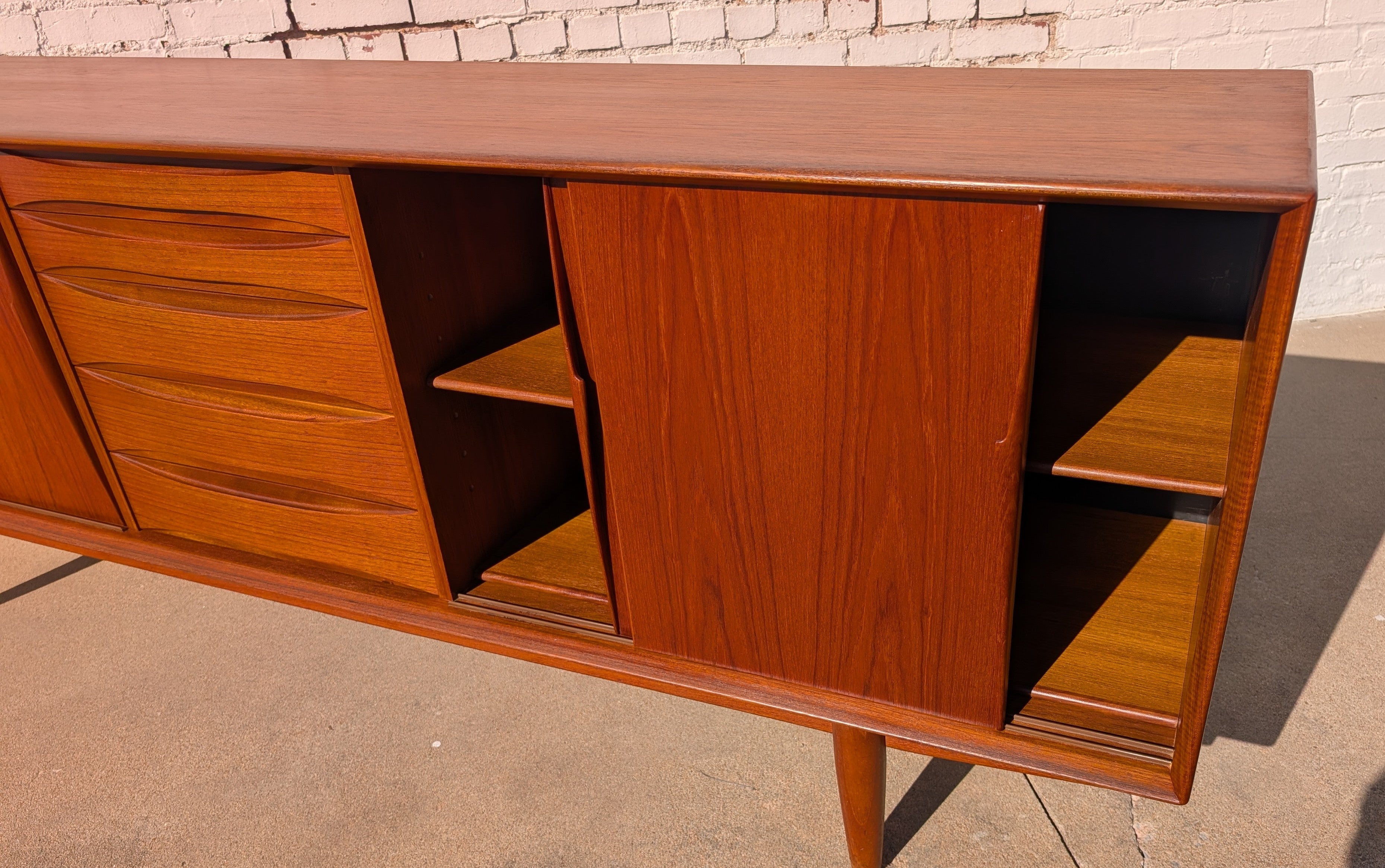 Mid Century Danish Modern Dyrland Teak Credenza by Arne Vodder