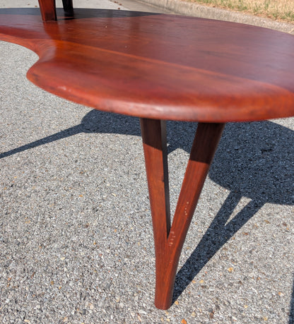 Mid Century Modern Amorphic Sculptural Walnut Coffee Table in Manner of Bissman