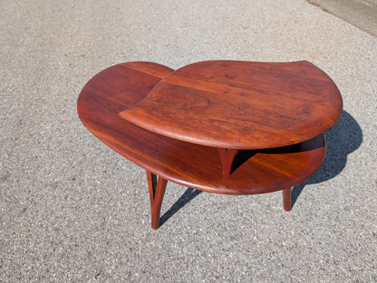 Mid Century Modern Amorphic Sculptural Walnut Coffee Table in Manner of Bissman