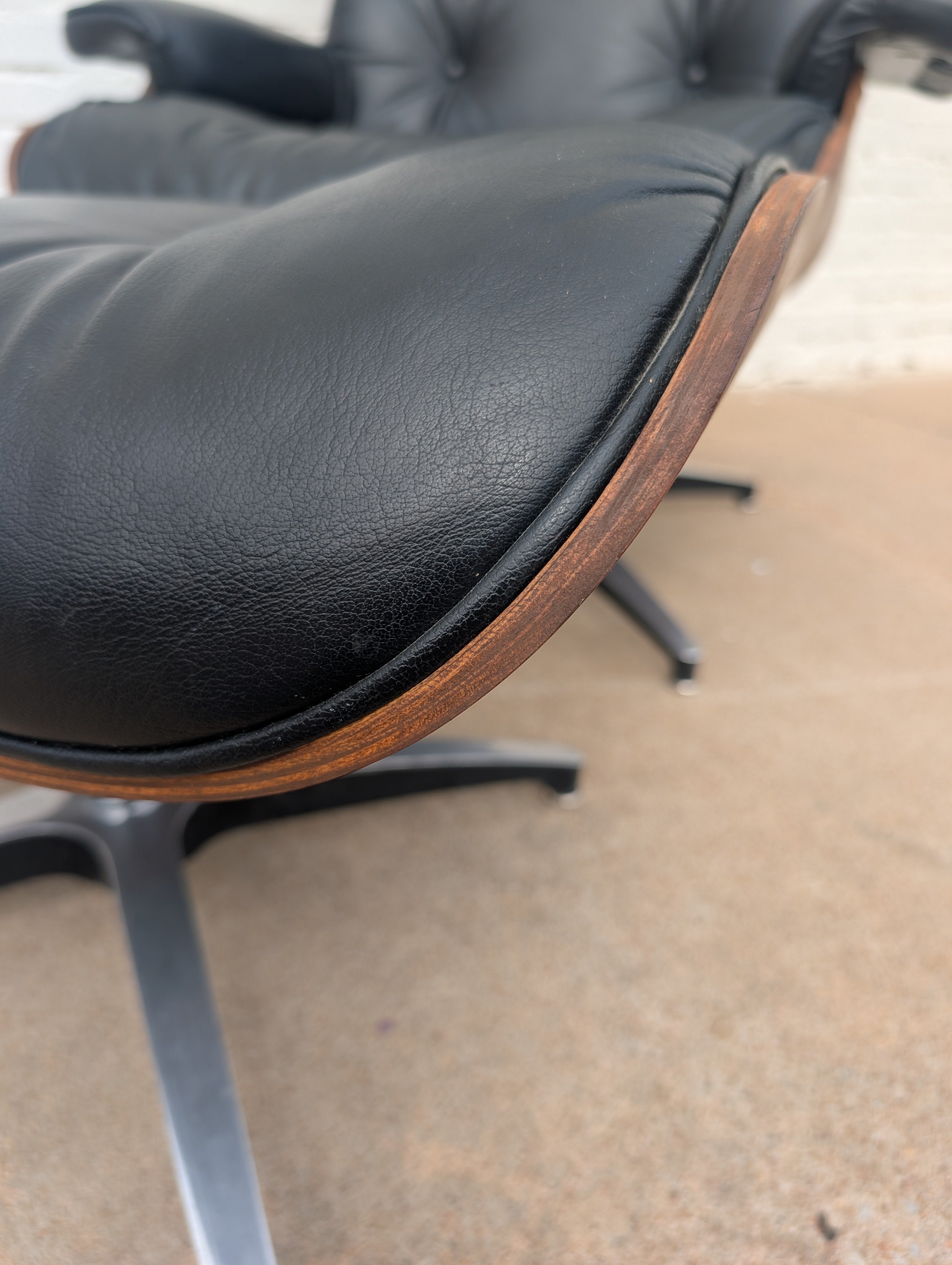 Mid Century Modern Eames Style Lounger and Ottoman by Selig