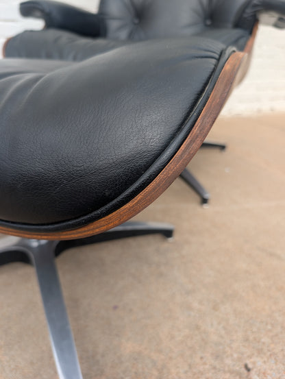 Mid Century Modern Eames Style Lounger and Ottoman by Selig