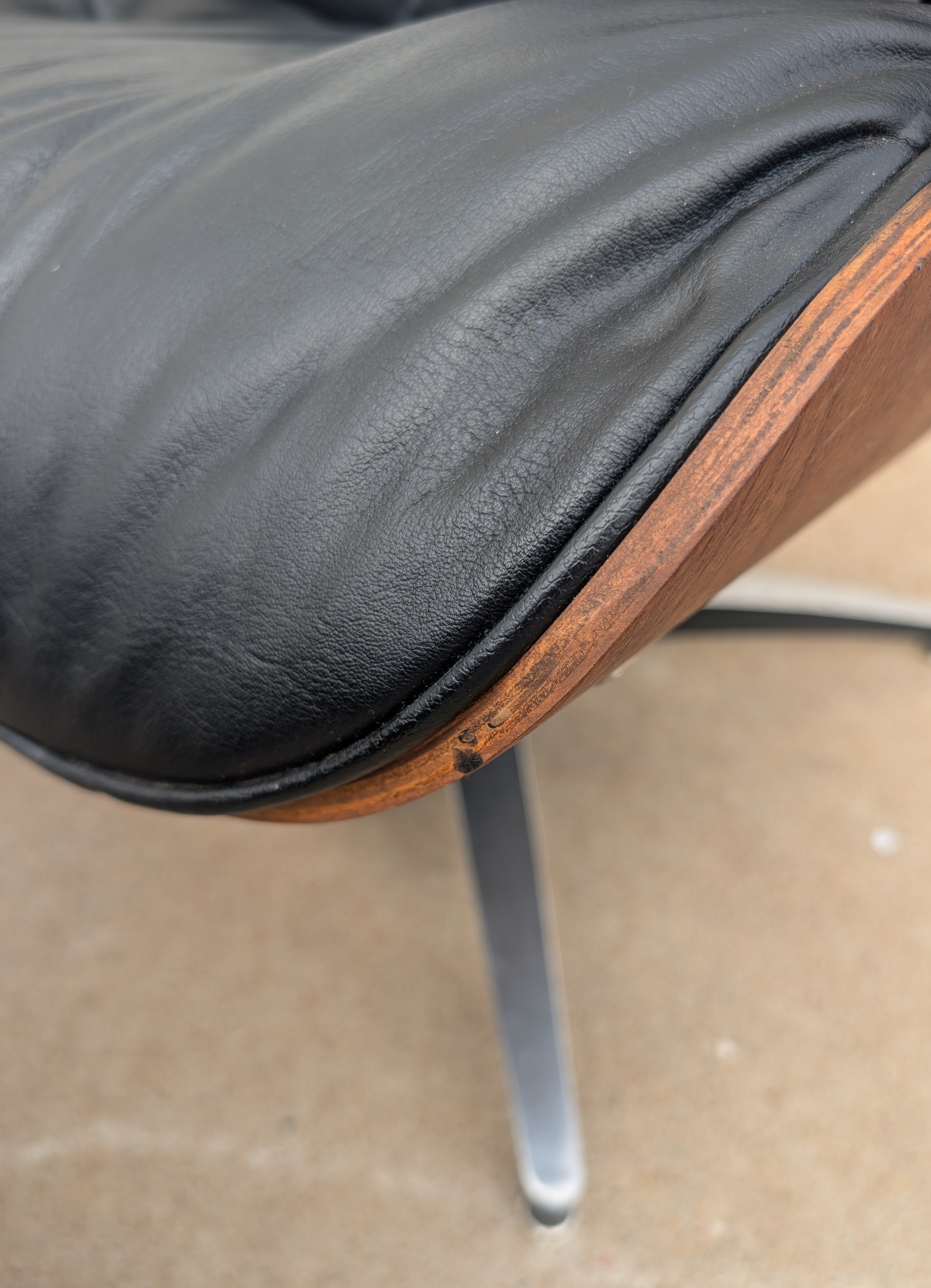 Mid Century Modern Eames Style Lounger and Ottoman by Selig