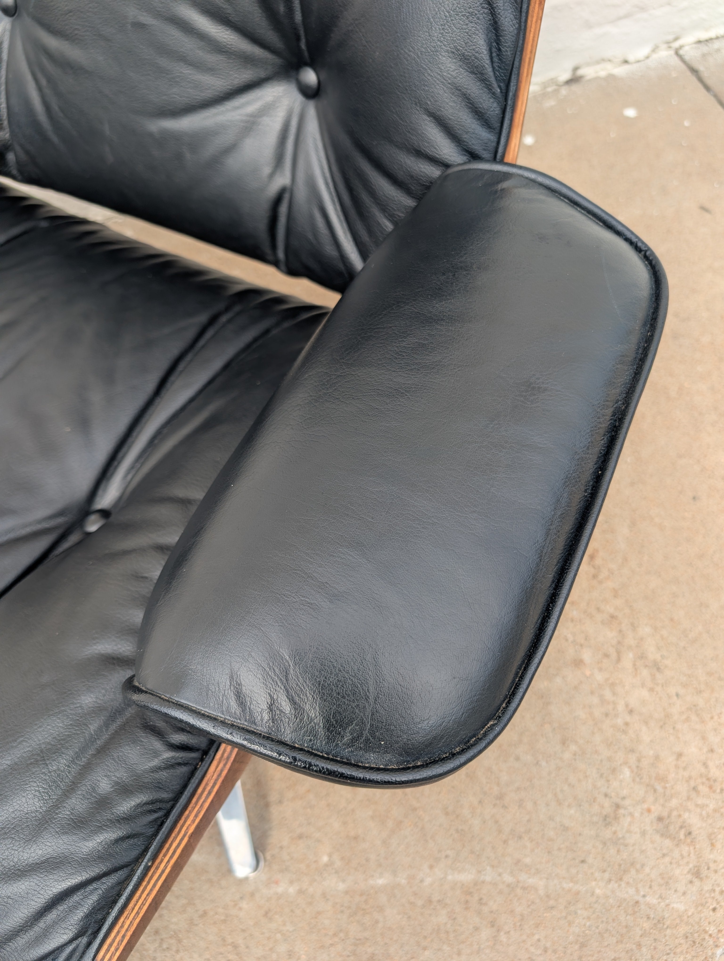 Mid Century Modern Eames Style Lounger and Ottoman by Selig