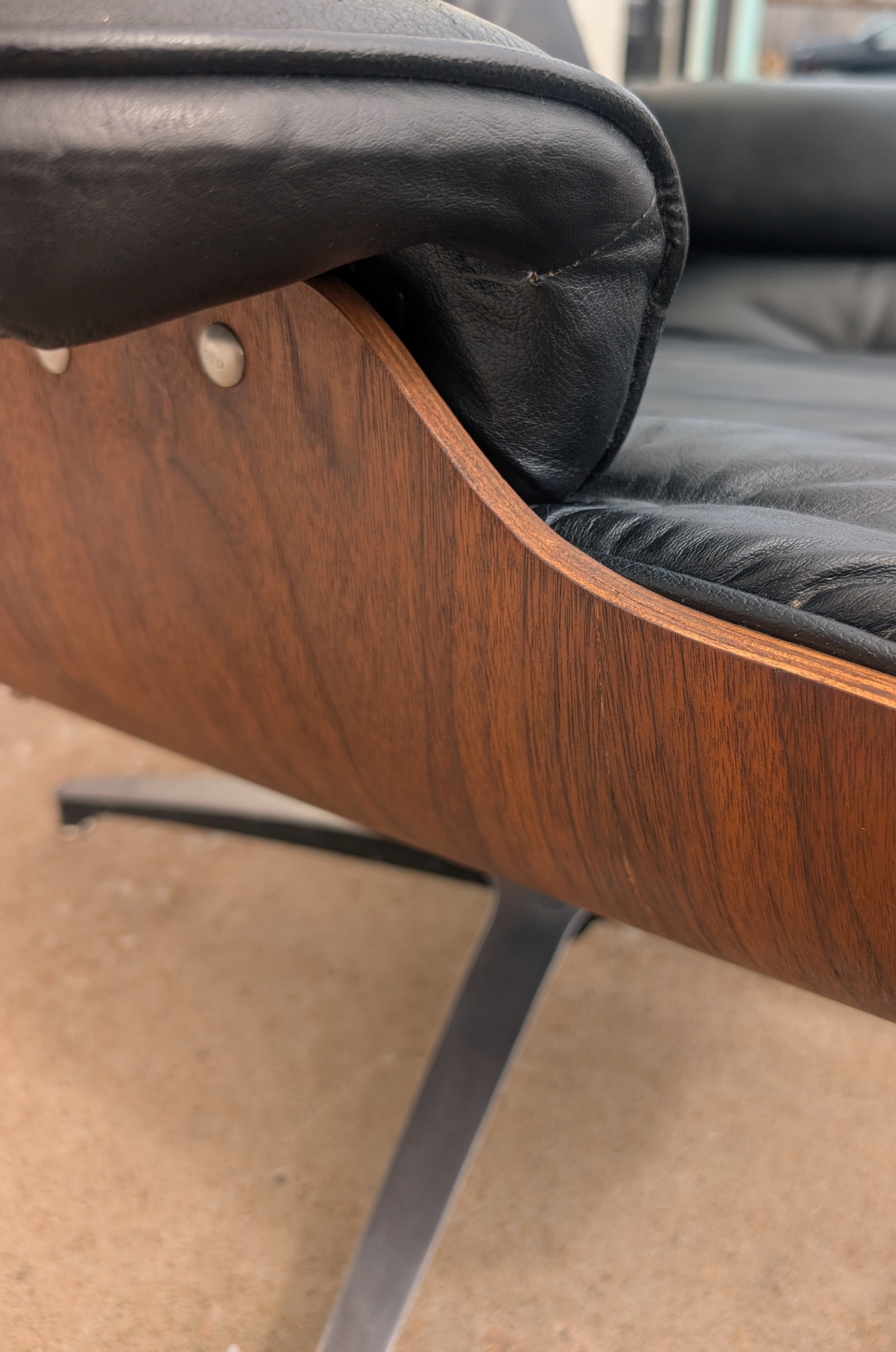 Mid Century Modern Eames Style Lounger and Ottoman by Selig