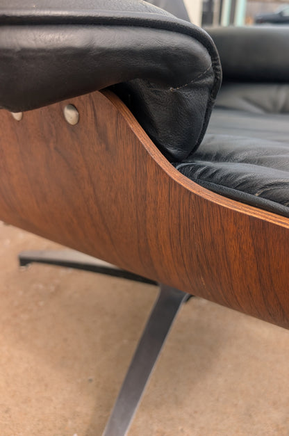 Mid Century Modern Eames Style Lounger and Ottoman by Selig