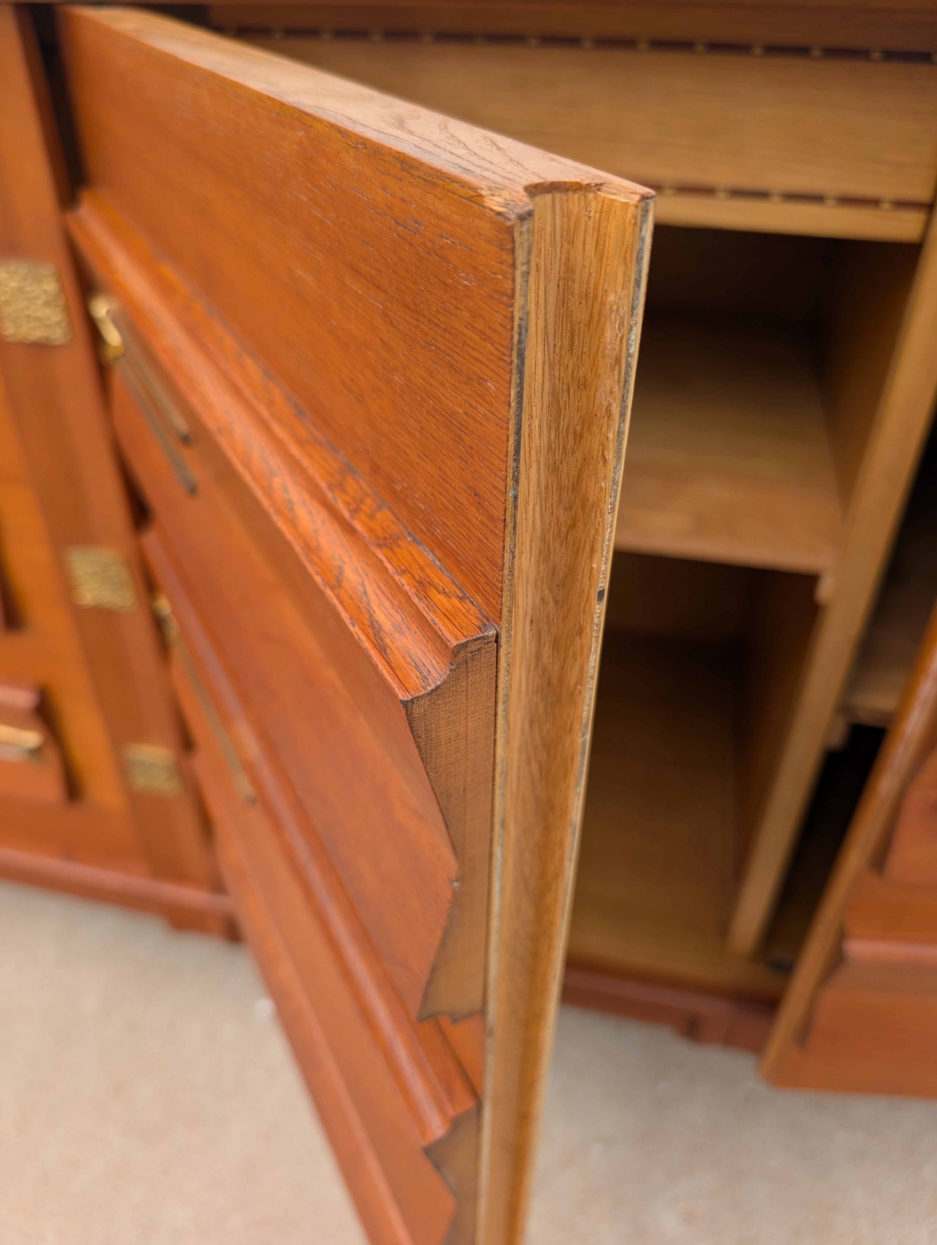 French Modern 1940s Oak Sideboard