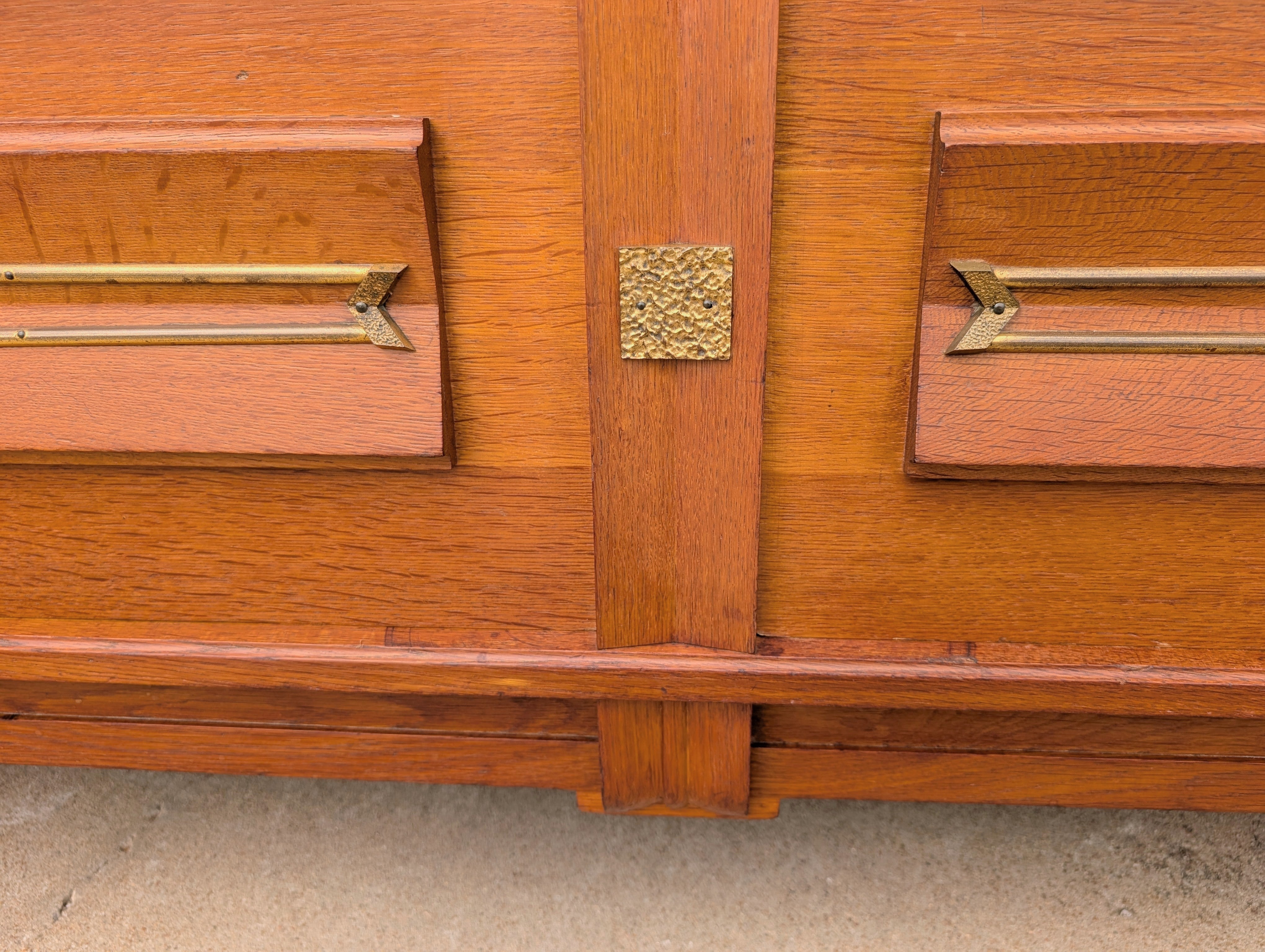 French Modern 1940s Oak Sideboard