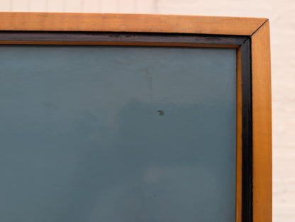 Mid Century French Modern Lacquered Maple and Grasscloth Wall Unit