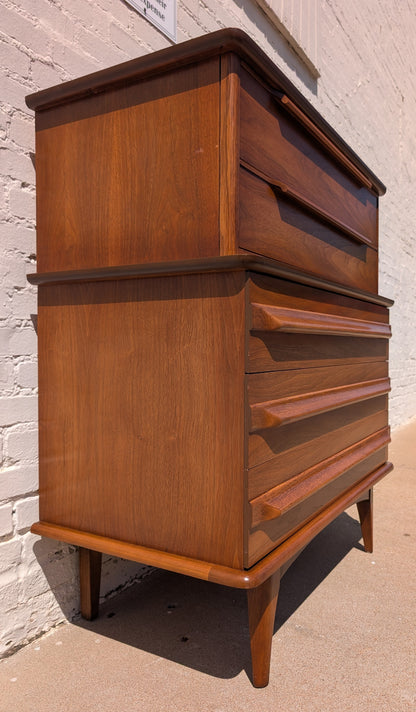 Mid Century Modern Sculptural Walnut Dresser by United