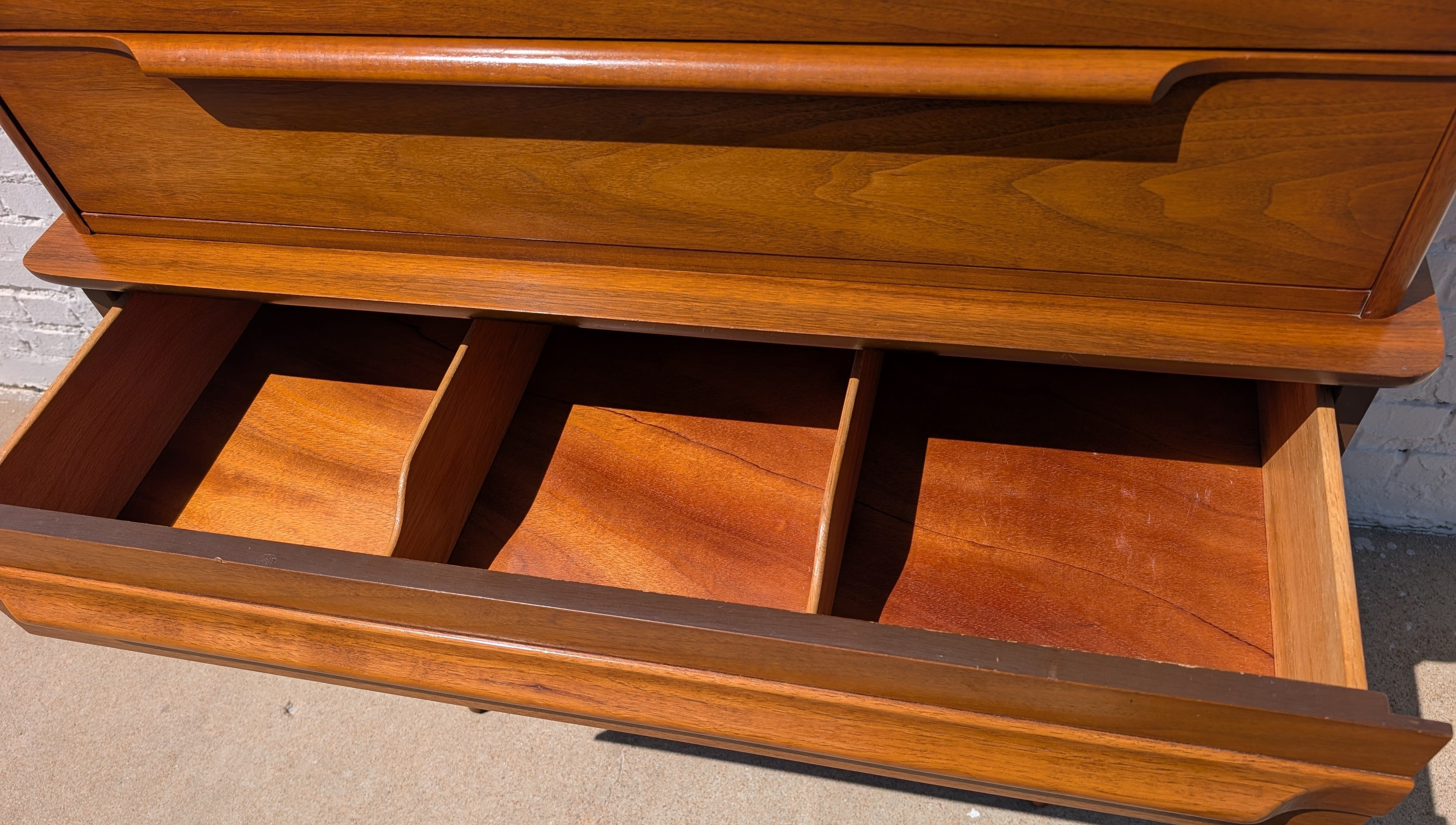 Mid Century Modern Sculptural Walnut Dresser by United