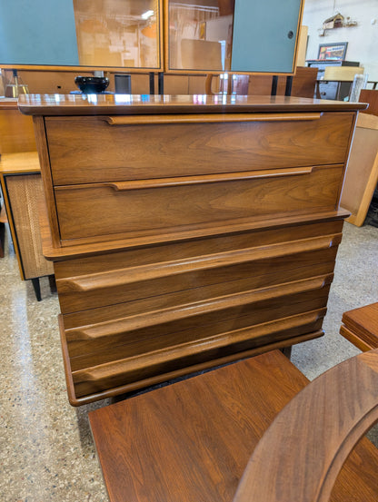 Mid Century Modern Sculptural Walnut Dresser by United