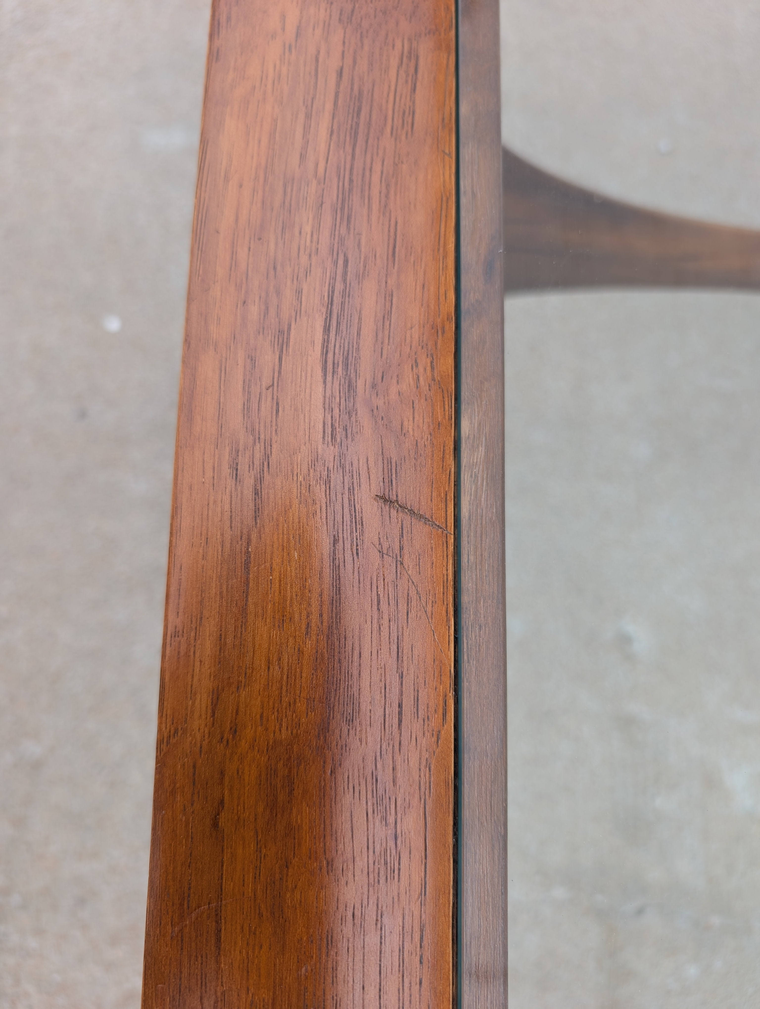 Mid Century Modern Lane Silhouette Walnut and Glass Coffee Table