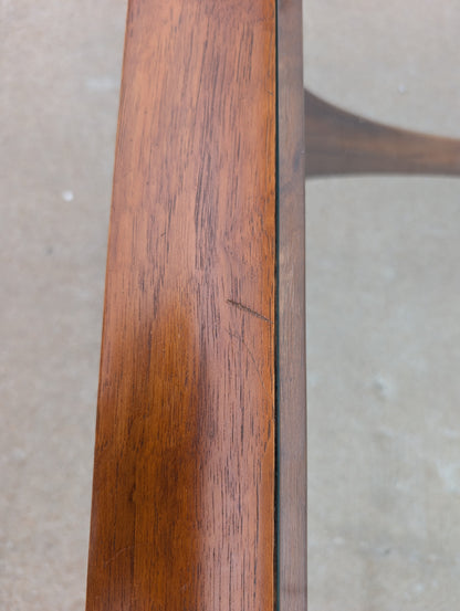 Mid Century Modern Lane Silhouette Walnut and Glass Coffee Table