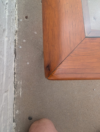 Mid Century Modern Lane Silhouette Walnut and Glass Coffee Table