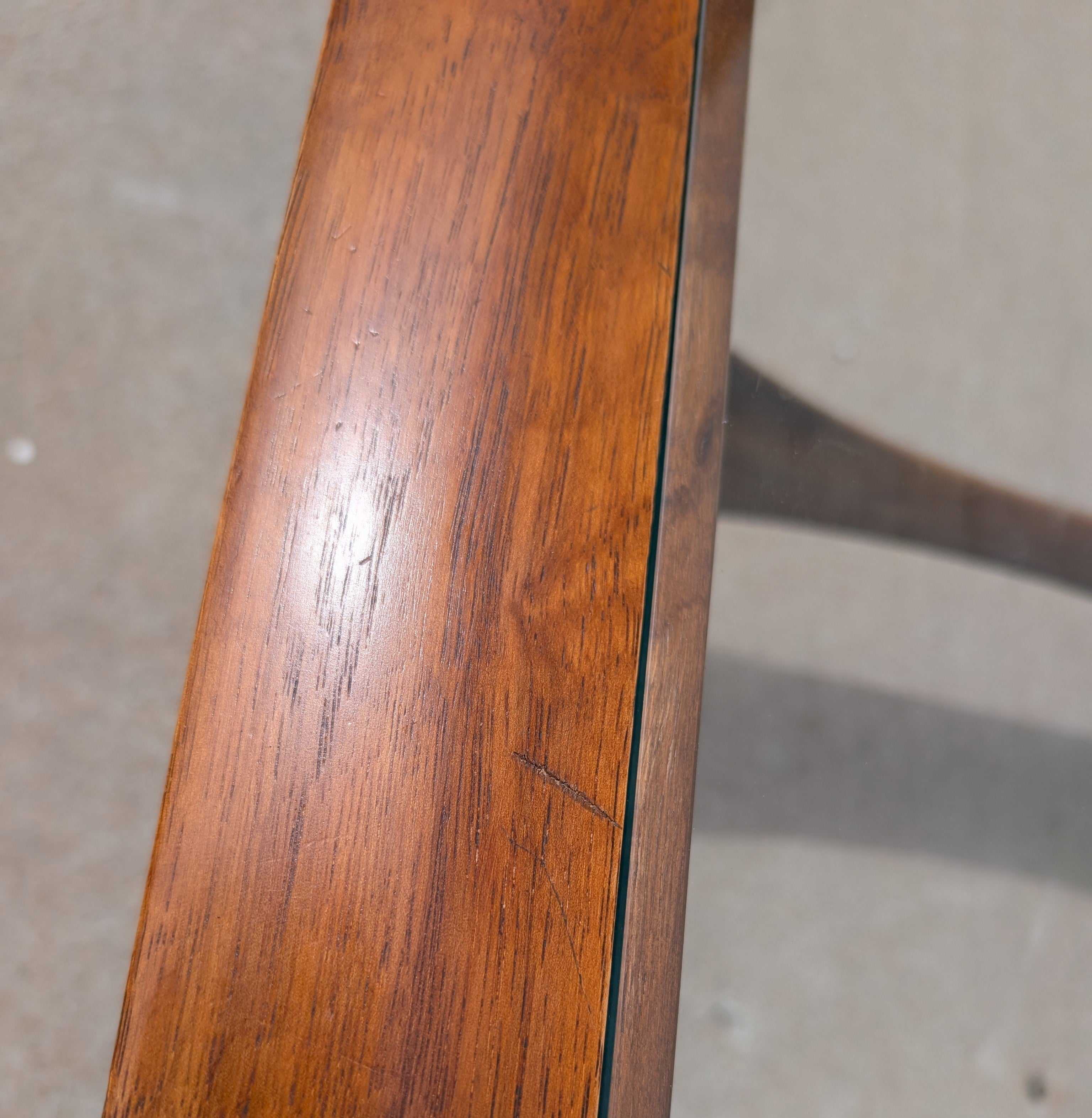 Mid Century Modern Lane Silhouette Walnut and Glass Coffee Table