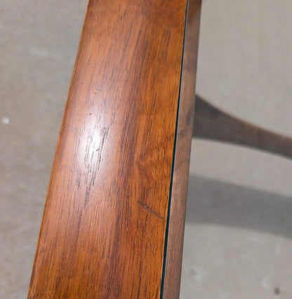Mid Century Modern Lane Silhouette Walnut and Glass Coffee Table