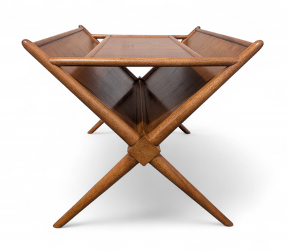 Mid Century Modern Widdicomb Walnut Magazine Rack by T H Robsjohn Gibbings