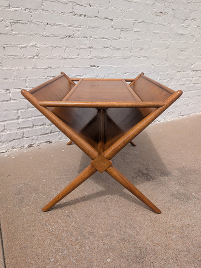 Mid Century Modern Widdicomb Walnut Magazine Rack by T H Robsjohn Gibbings