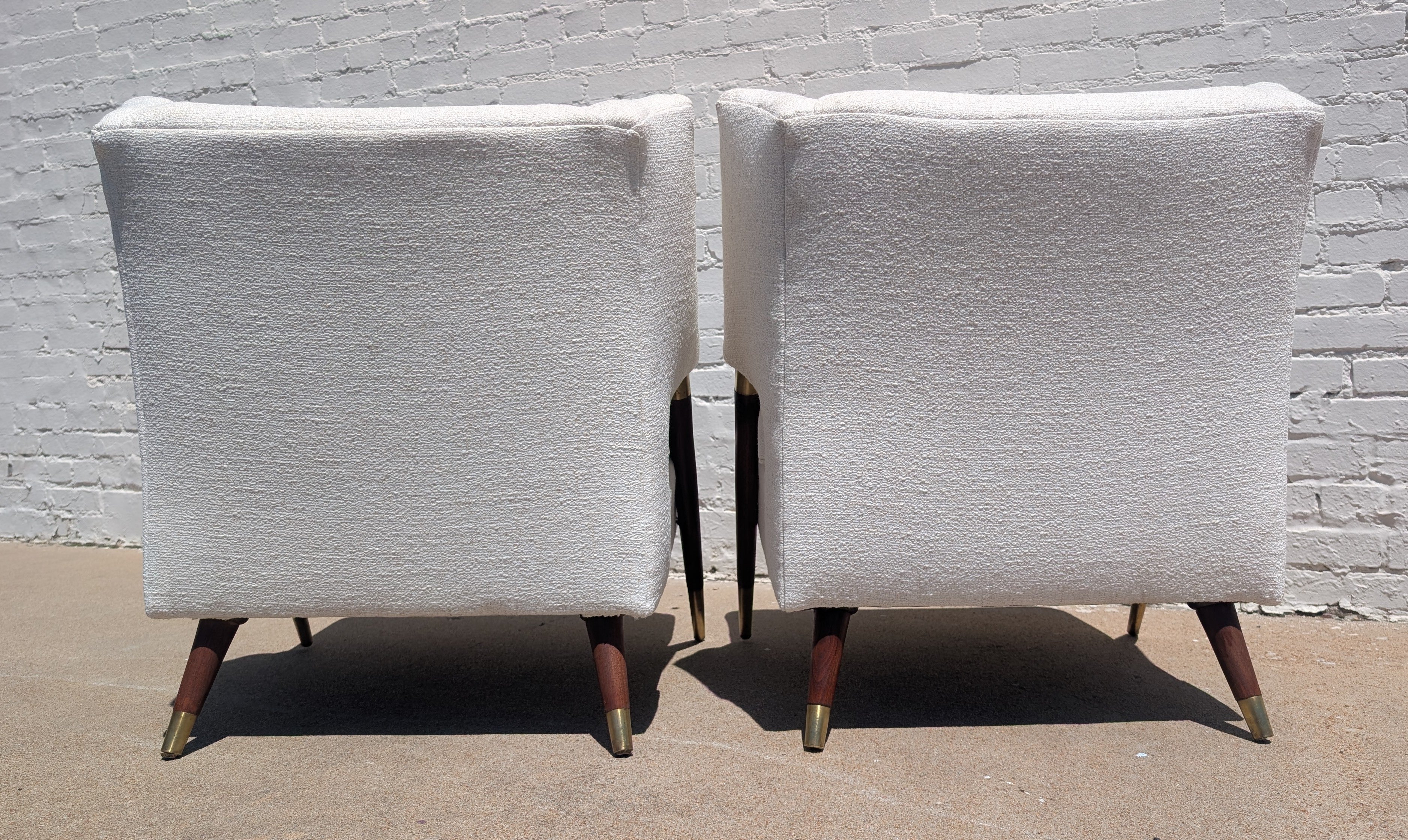 Mid Century Modern Karpen Walnut Trim Side Chairs