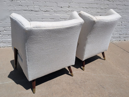 Mid Century Modern Karpen Walnut Trim Side Chairs