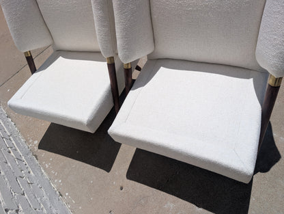 Mid Century Modern Karpen Walnut Trim Side Chairs