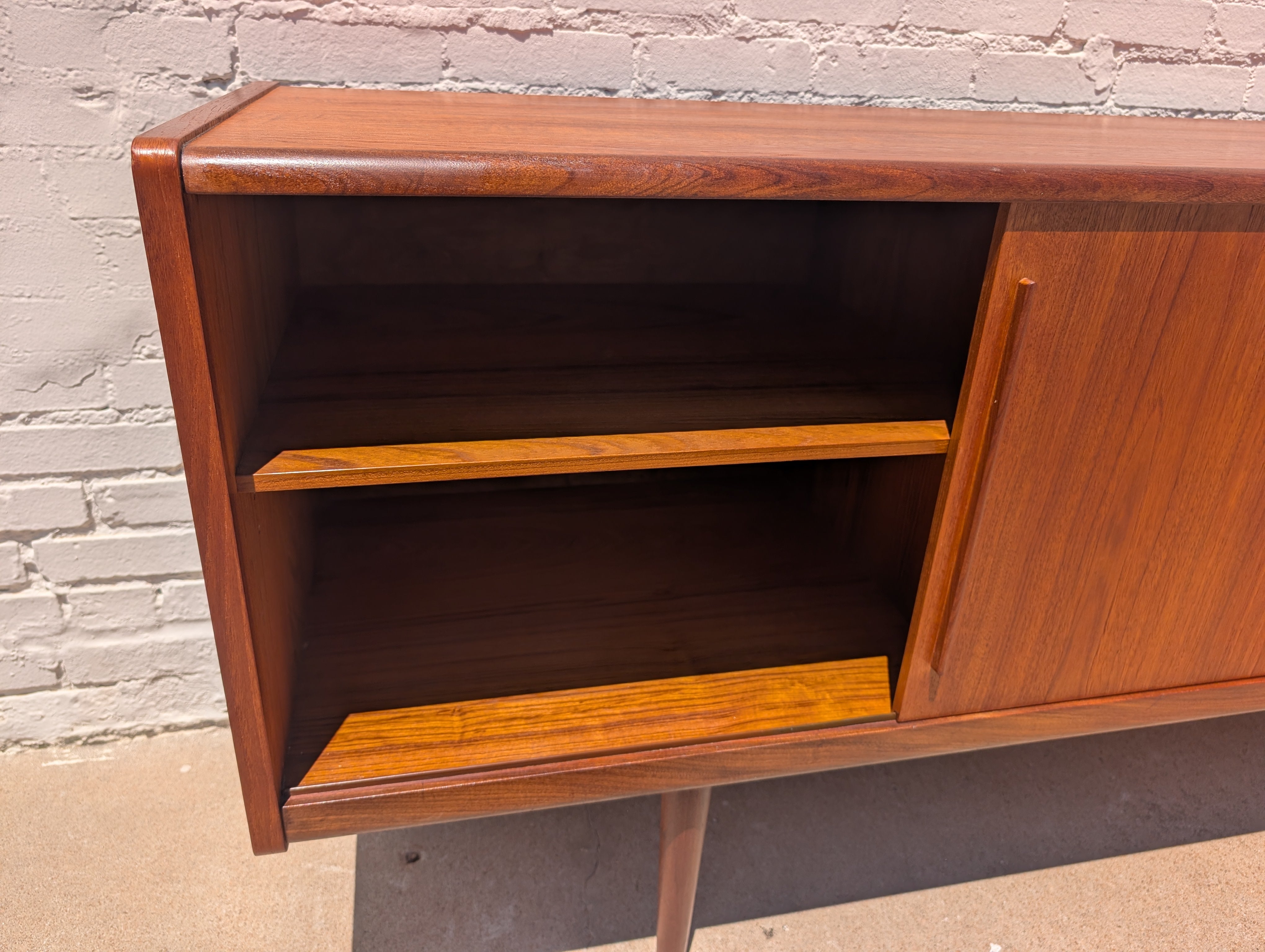 Mid Century Danish Modern Teak Credenza Attributed to Johannes Andersen