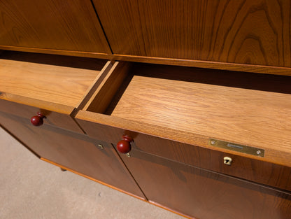 Swedish Oak and Elm Modern Sideboard
