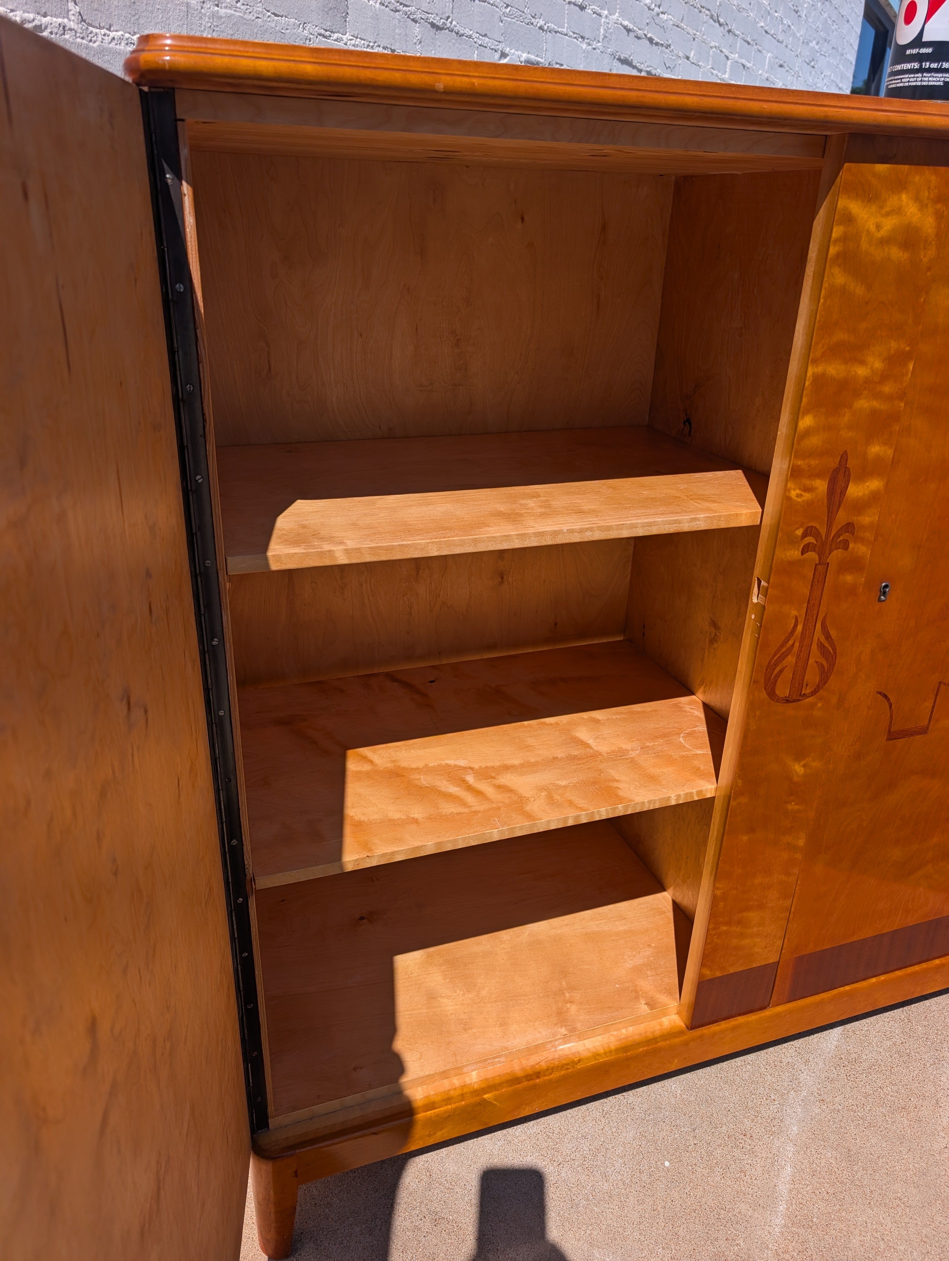 Scandinavian Art Deco Birch and Oak Cabinet