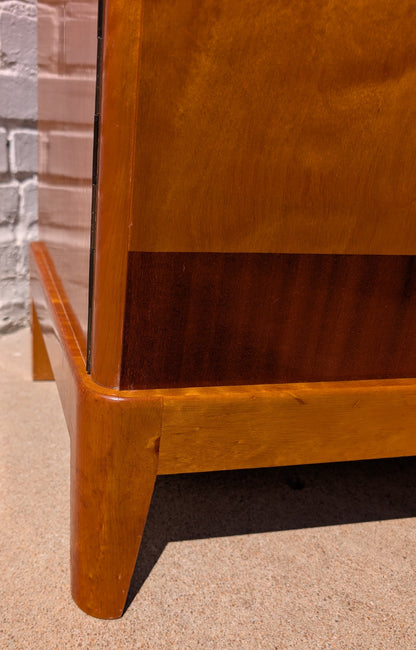 Scandinavian Art Deco Birch and Oak Cabinet