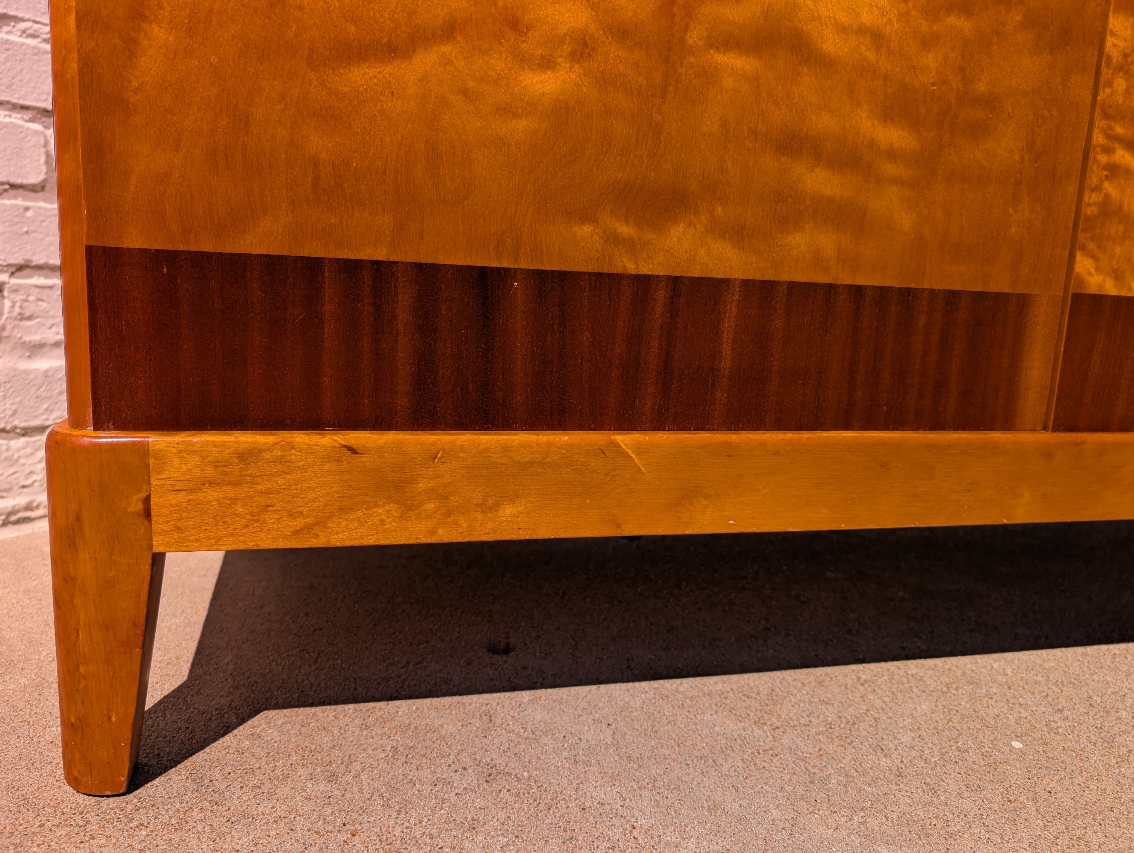 Scandinavian Art Deco Birch and Oak Cabinet