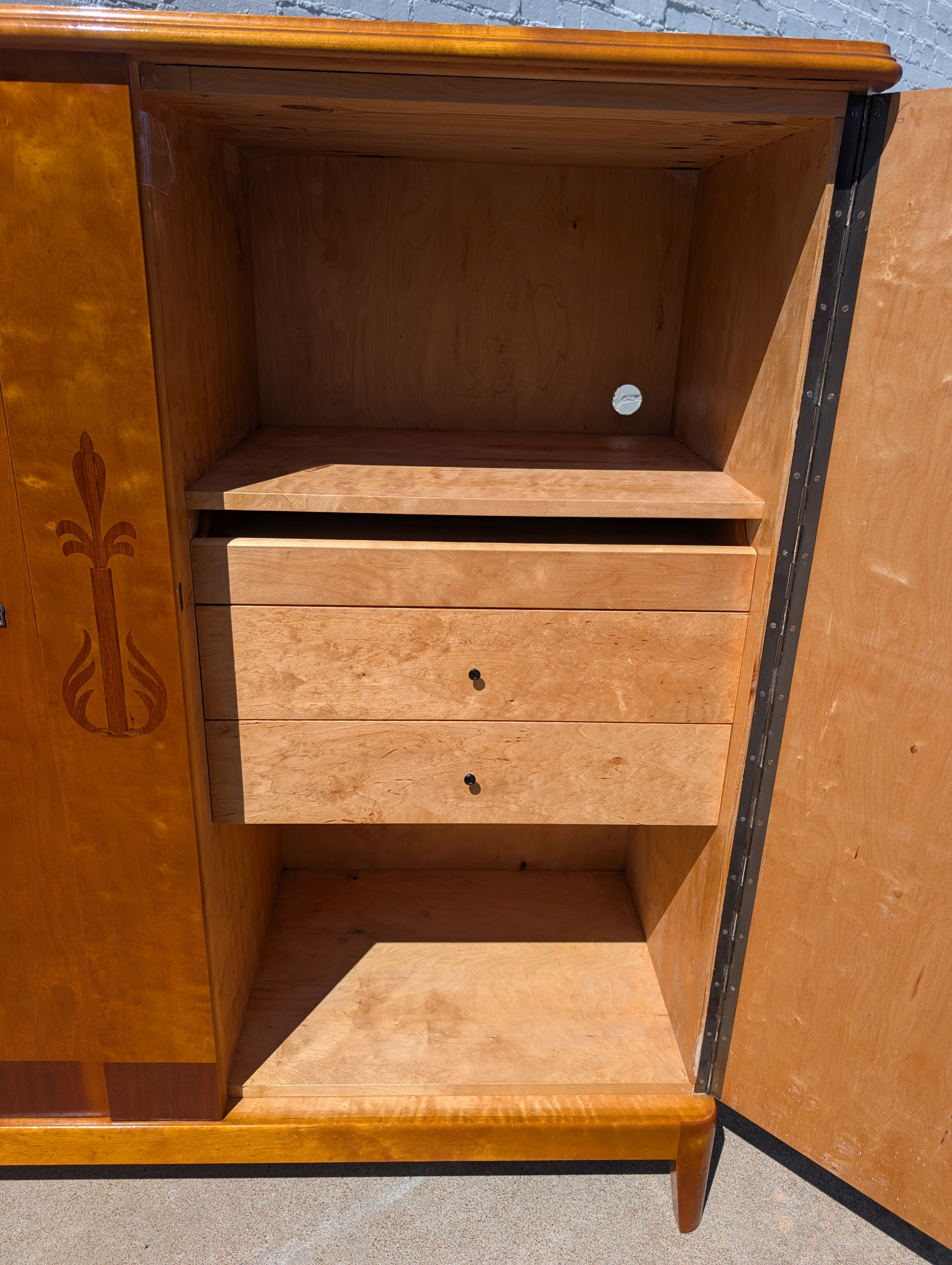 Scandinavian Art Deco Birch and Oak Cabinet