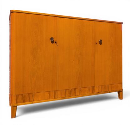 Modern Swedish Art Deco Birch and Elm Cabinet