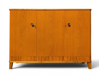 Modern Swedish Art Deco Birch and Elm Cabinet