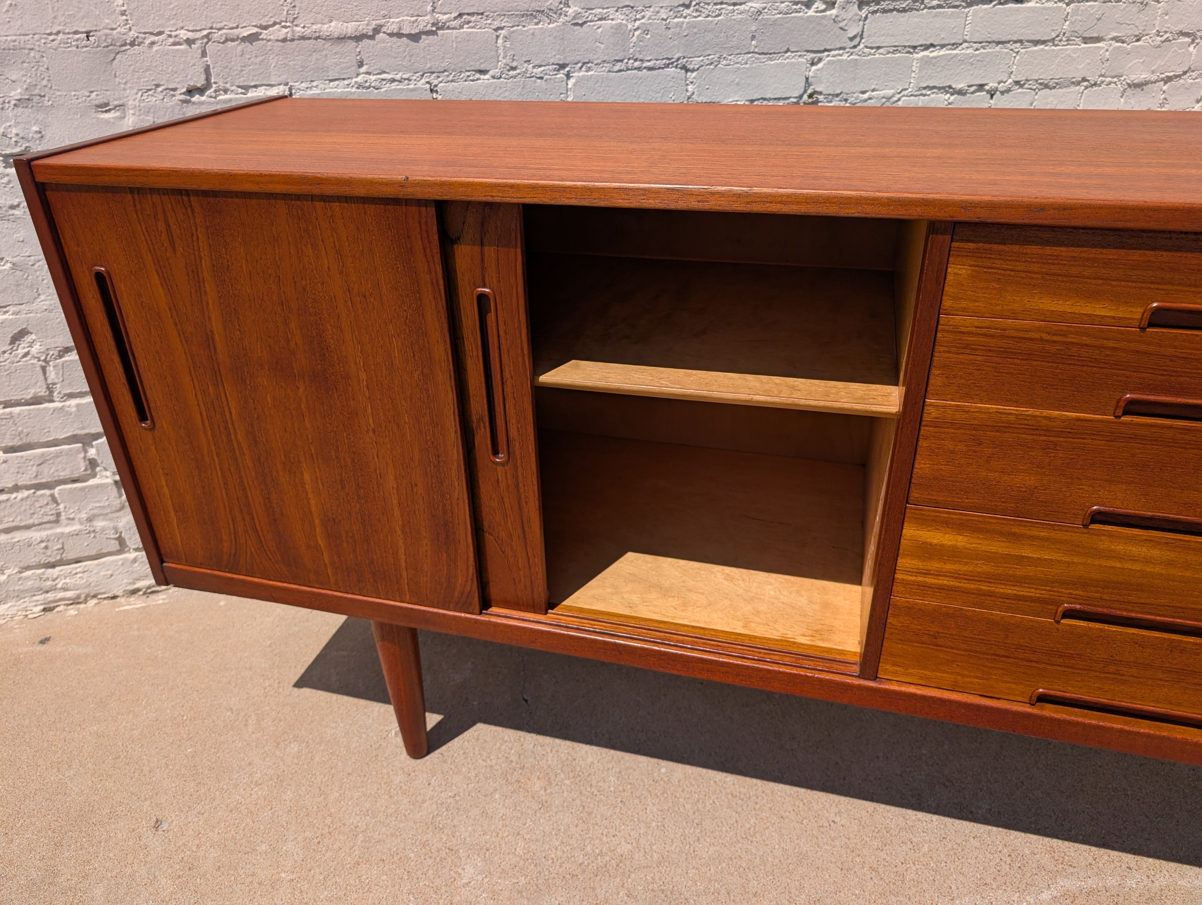Mid Century Danish Modern Teak Credenza by Nils Jonsson for Troeds