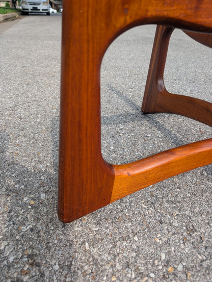 Mid Century Modern Adrian Pearsall Walnut and Glass Ribbon Coffee Table