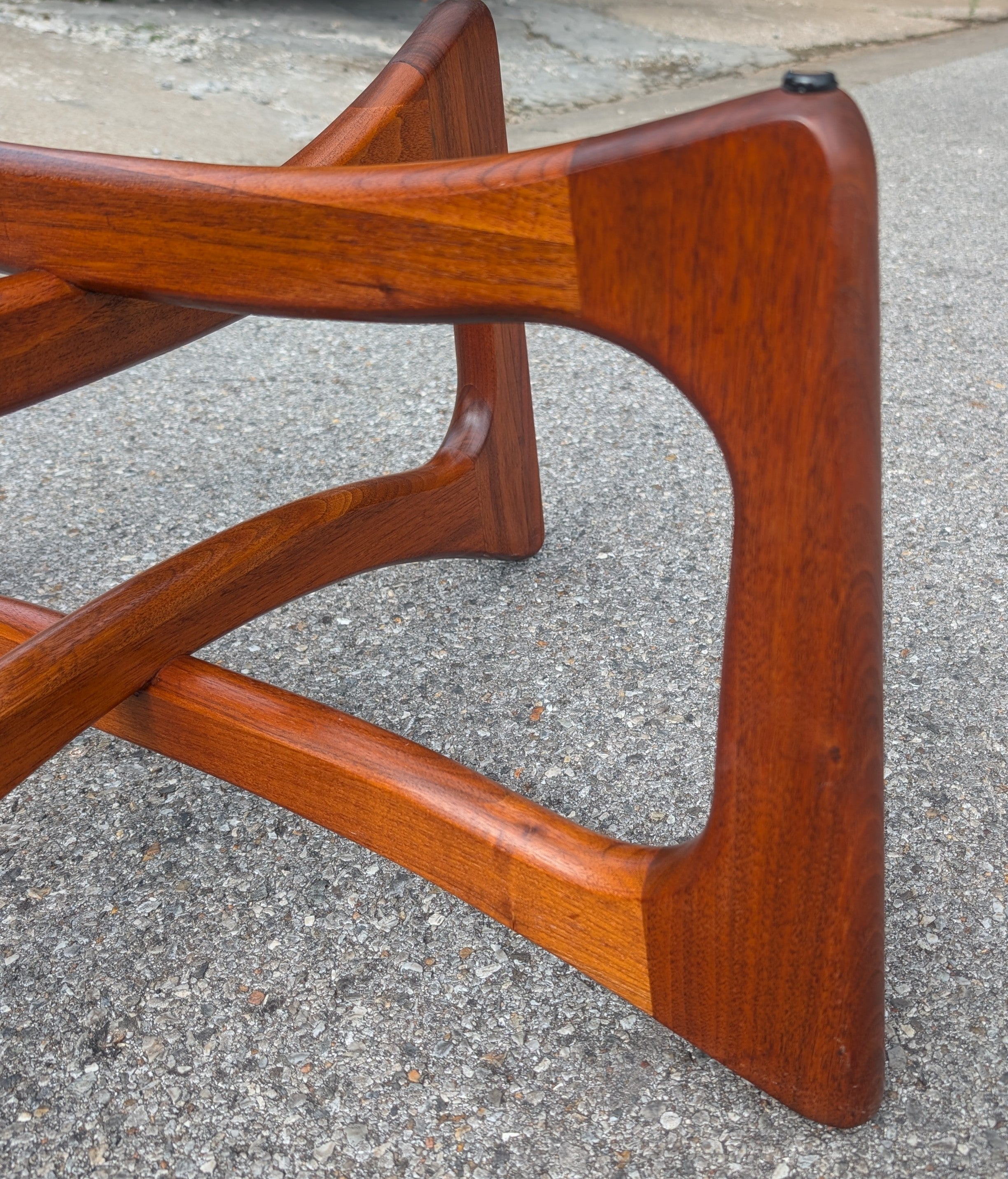 Mid Century Modern Adrian Pearsall Walnut and Glass Ribbon Coffee Table
