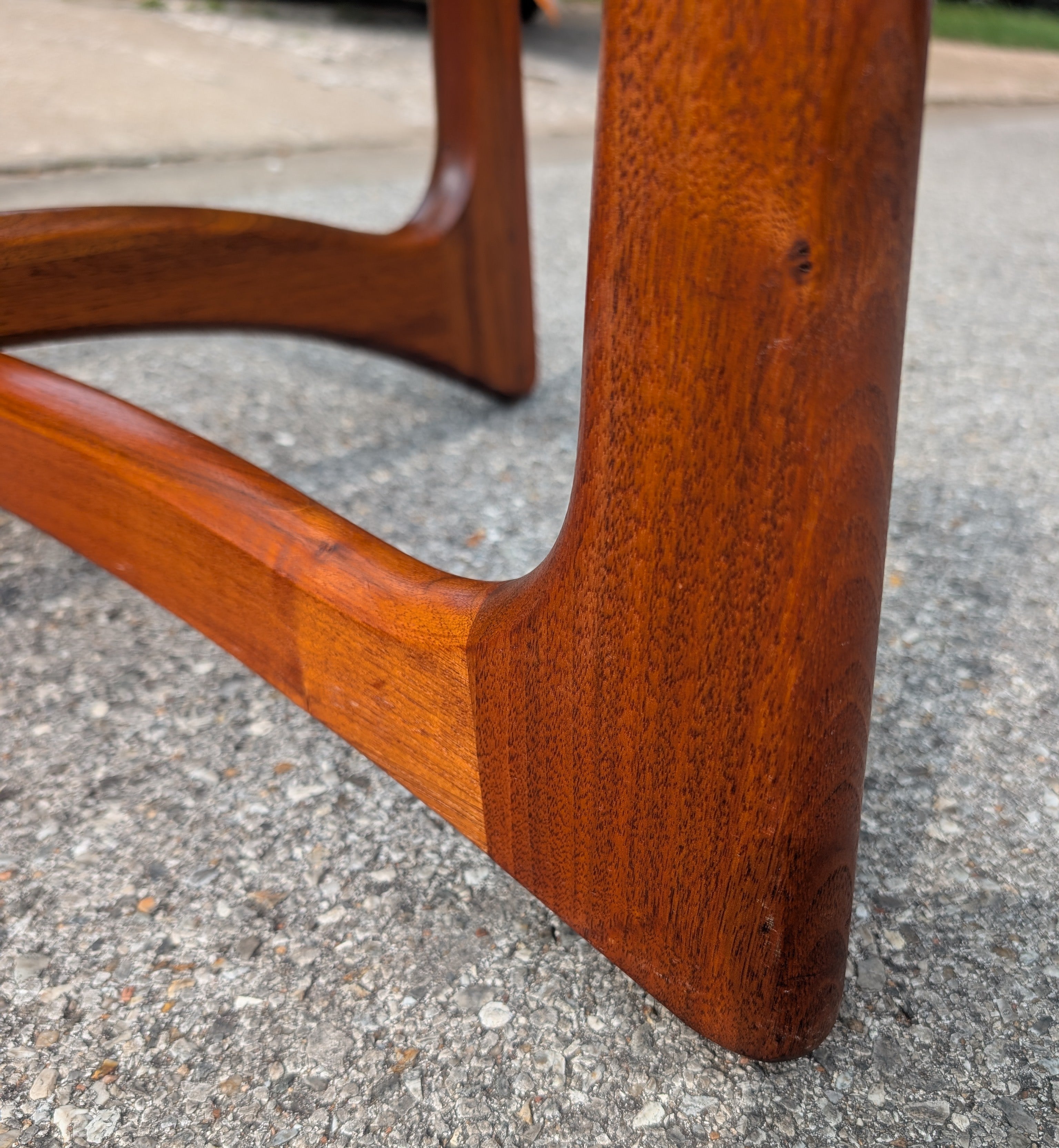 Mid Century Modern Adrian Pearsall Walnut and Glass Ribbon Coffee Table