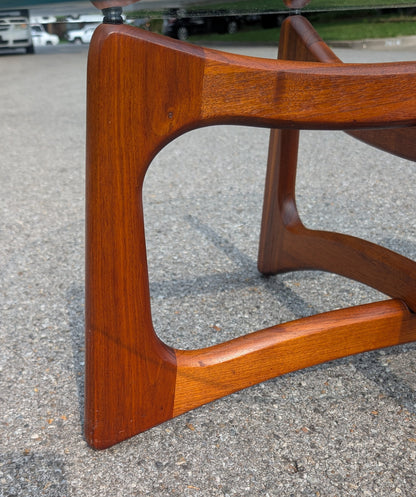 Mid Century Modern Adrian Pearsall Walnut and Glass Ribbon Coffee Table