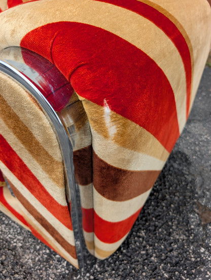 Mid Century Modern Schweiger Velvet Teddy Bear Loveseat