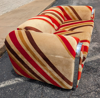 Mid Century Modern Schweiger Velvet Teddy Bear Loveseat