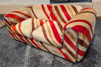 Mid Century Modern Schweiger Velvet Teddy Bear Loveseat