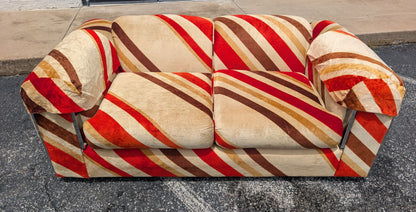 Mid Century Modern Schweiger Velvet Teddy Bear Loveseat